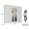 Guarda-Roupa Solteiro Lancaster 6 Portas 3 Gavetas 100% Mdf com Espelho Branco - Panorama Móveis