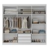 Guarda-Roupa Solteiro Lancaster 6 Portas 3 Gavetas 100% Mdf com Espelho Branco - Panorama Móveis