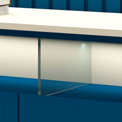 Rack com Painel para TV Até 85 Polegadas Nobre 3 Gavetas Ripado 100% Mdf com Led Azul Royal/Off White - Gelius