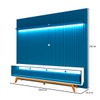Rack com Painel para TV Até 85 Polegadas Nobre 3 Gavetas Ripado 100% Mdf com Led Azul Royal/Off White - Gelius