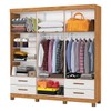 Guarda-Roupa Casal Mondo 6 Portas 4 Gavetas com Pés e Espelho Cinamomo/Off White - Pnr Móveis