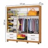 Guarda-Roupa Casal Mondo 6 Portas 4 Gavetas com Pés e Espelho Cinamomo/Branco - Pnr Móveis