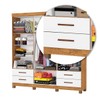 Guarda-Roupa Casal Mondo 6 Portas 4 Gavetas com Pés e Espelho Cinamomo/Branco - Pnr Móveis
