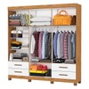 Guarda-Roupa Casal Mondo 6 Portas 4 Gavetas com Pés e Espelho Cinamomo/Branco - Pnr Móveis