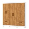 Guarda-Roupa Casal Mondo 6 Portas 4 Gavetas com Pés Branco/Cinamomo - Pnr Móveis