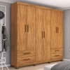 Guarda-Roupa Casal Mondo 6 Portas 4 Gavetas com Pés Cinamomo - Pnr Móveis