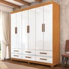 Guarda-Roupa Solteiro Aria 6 Portas 6 Gavetas com Pés Cinamomo/Branco - Pnr Móveis