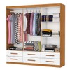 Guarda-Roupa Solteiro Aria 6 Portas 6 Gavetas com Espelho Cinamomo/Branco - Pnr Móveis