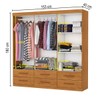 Guarda-Roupa Solteiro Aria 6 Portas 6 Gavetas com Espelho Cinamomo - Pnr Móveis