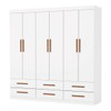 Guarda-Roupa Solteiro Aria 6 Portas 6 Gavetas Branco - Pnr Móveis