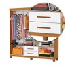 Guarda-Roupa Solteiro Regalle 6 Portas 2 Gavetas com Pés Cinamomo/Branco - Pnr Móveis