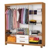 Guarda-Roupa Solteiro Regalle 6 Portas 2 Gavetas com Pés Cinamomo/Branco - Pnr Móveis