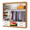 Guarda-Roupa Casal Mondo 6 Portas 4 Gavetas com Espelho Cinamomo/Branco - Pnr Móveis