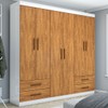 Guarda-Roupa Casal Mondo 6 Portas 4 Gavetas Branco/Cinamomo - Pnr Móveis