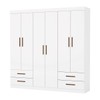 Guarda-Roupa Casal Mondo 6 Portas 4 Gavetas Branco - Pnr Móveis