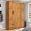 Guarda-Roupa Solteiro Solo 4 Portas 2 Gavetas Cinamomo - Pnr Móveis