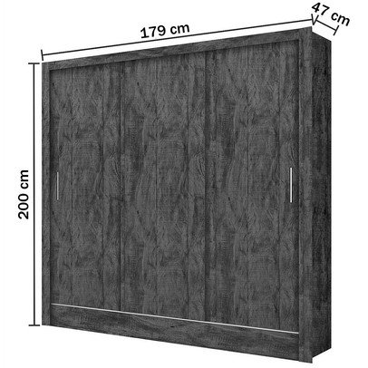 Guarda-Roupa Solteiro Dilam 3 Portas de Correr 6 Prateleiras Branco - Pnr Móveis