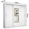 Guarda-Roupa Casal Alazzo 3 Portas 4 Gavetas com Espelho Branco - Pnr Móveis