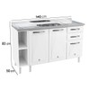 Balcão de Cozinha para Pia 140 Cm Star New 3 Portas 2 Gavetas Branco - Telasul