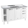 Balcão de Cozinha para Pia 140 Cm Star New 3 Portas 2 Gavetas Branco - Telasul