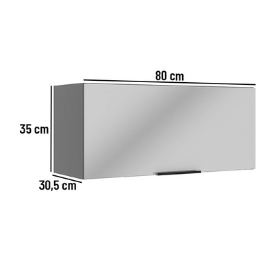 Armário Aéreo Cozinha 80 Cm Lumina 1 Porta Cinza - Telasul