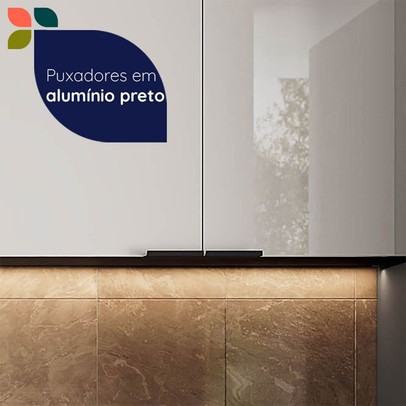 Armário Aéreo Cozinha 120 Cm Lumina 3 Portas Cinza - Telasul