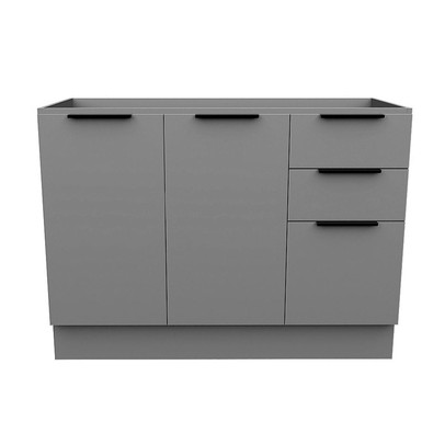 Balcão de Cozinha para Pia 120cm Lumina 2 Portas 3 Gavetas Cinza - Telasul