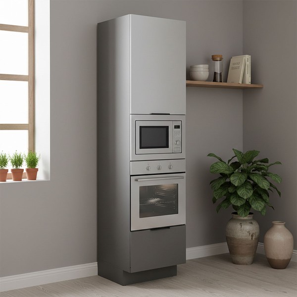 Paneleiro Lumina 1 Porta 1 Gaveta Cinza - Telasul