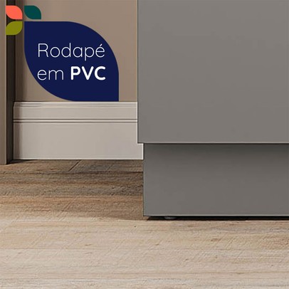 Paneleiro Lumina 4 Portas com Vidro Cinza - Telasul