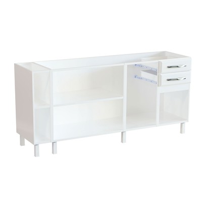 Balcão de Cozinha para Pia 180 Cm Star New 4 Portas 2 Gavetas Branco - Telasul