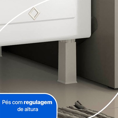 Balcão de Cozinha para Pia 180 Cm Star New 4 Portas 2 Gavetas Branco - Telasul