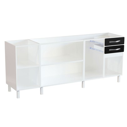 Balcão de Cozinha para Pia 200 Cm Star New 5 Portas 2 Gavetas Preto - Telasul