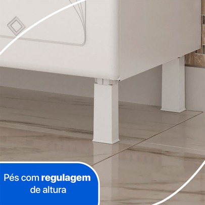 Balcão de Cozinha para Pia 200 Cm Star New 5 Portas 2 Gavetas Preto - Telasul