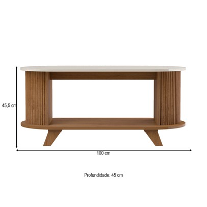 Mesa de Centro Vivaldi Canelado Cinamomo/Off White - Artely Móveis