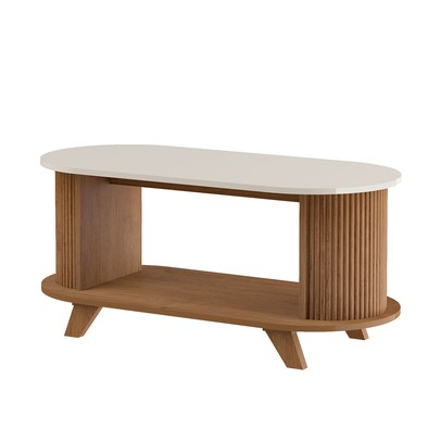 Mesa de Centro Vivaldi Canelado Cinamomo/Off White - Artely Móveis