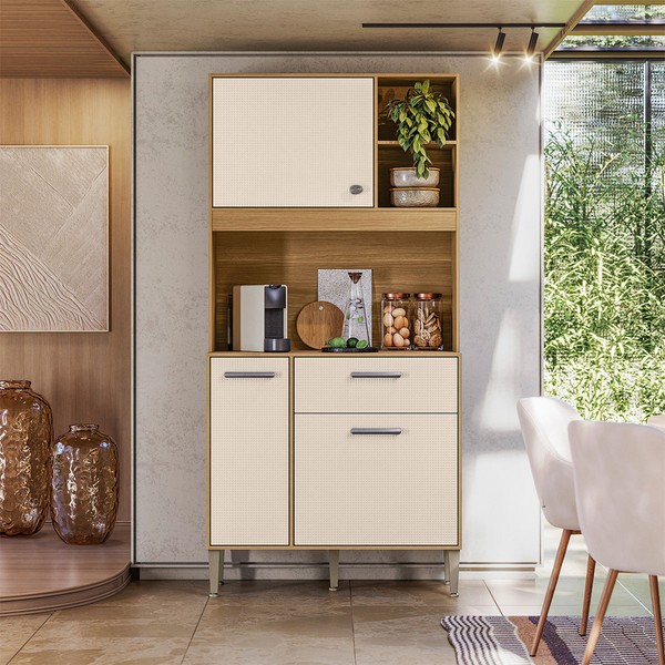 Armário de Cozinha Kits Zen 3 Portas 1 Gaveta Freijó/Soft - Kits Paraná