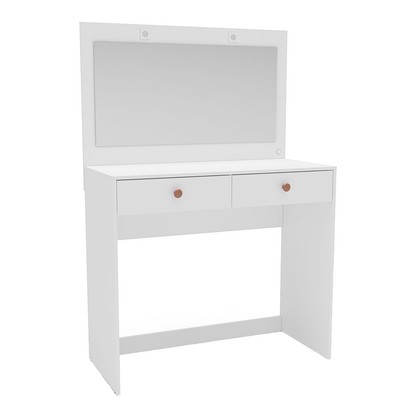 Penteadeira Valence 2 Gavetas com Espelho e Led Branco - Politorno