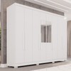 Guarda-Roupa Casal Pinheiro 8 Portas 4 Gavetas com Pés e Espelho Branco - Pnr Móveis