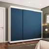 Guarda-Roupa Casal Madrid 3 Portas 4 Gavetas Azul/Branco - Politorno