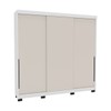 Guarda-Roupa Casal Madrid 3 Portas 4 Gavetas Creme/Branco - Politorno