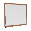 Guarda-Roupa Casal Madrid 3 Portas 4 Gavetas Branco/Freijó - Politorno