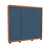 Guarda-Roupa Casal Madrid 3 Portas 4 Gavetas Azul/Freijó - Politorno