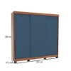 Guarda-Roupa Casal Madrid 3 Portas 4 Gavetas Azul/Freijó - Politorno