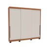 Guarda-Roupa Casal Madrid 3 Portas 4 Gavetas Creme/Freijó - Politorno