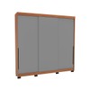 Guarda-Roupa Casal Madrid 3 Portas 4 Gavetas Cinza/Freijó - Politorno
