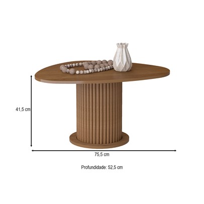 Mesa de Centro Orgânica Prime 100% Mdf Cinamomo - Artely Móveis