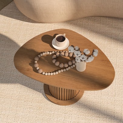 Mesa de Centro Orgânica Prime 100% Mdf Cinamomo - Artely Móveis