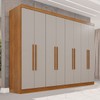 Guarda-Roupa Casal Pinheiro 8 Portas 4 Gavetas Cinamomo/Off White - Pnr Móveis