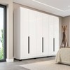Guarda-Roupa Casal Madrid 6 Portas 4 Gavetas Branco - Politorno