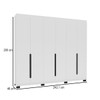 Guarda-Roupa Casal Madrid 6 Portas 4 Gavetas Branco - Politorno